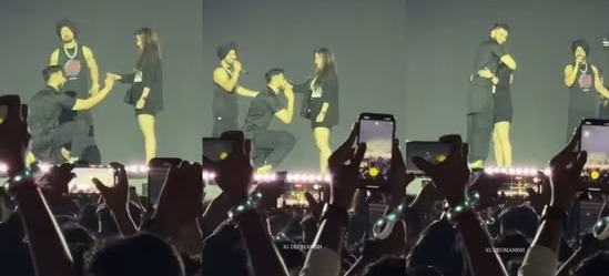 Diljit Dosanjh reacts as man proposes marriage to girlfriend on stage during his Pune concert