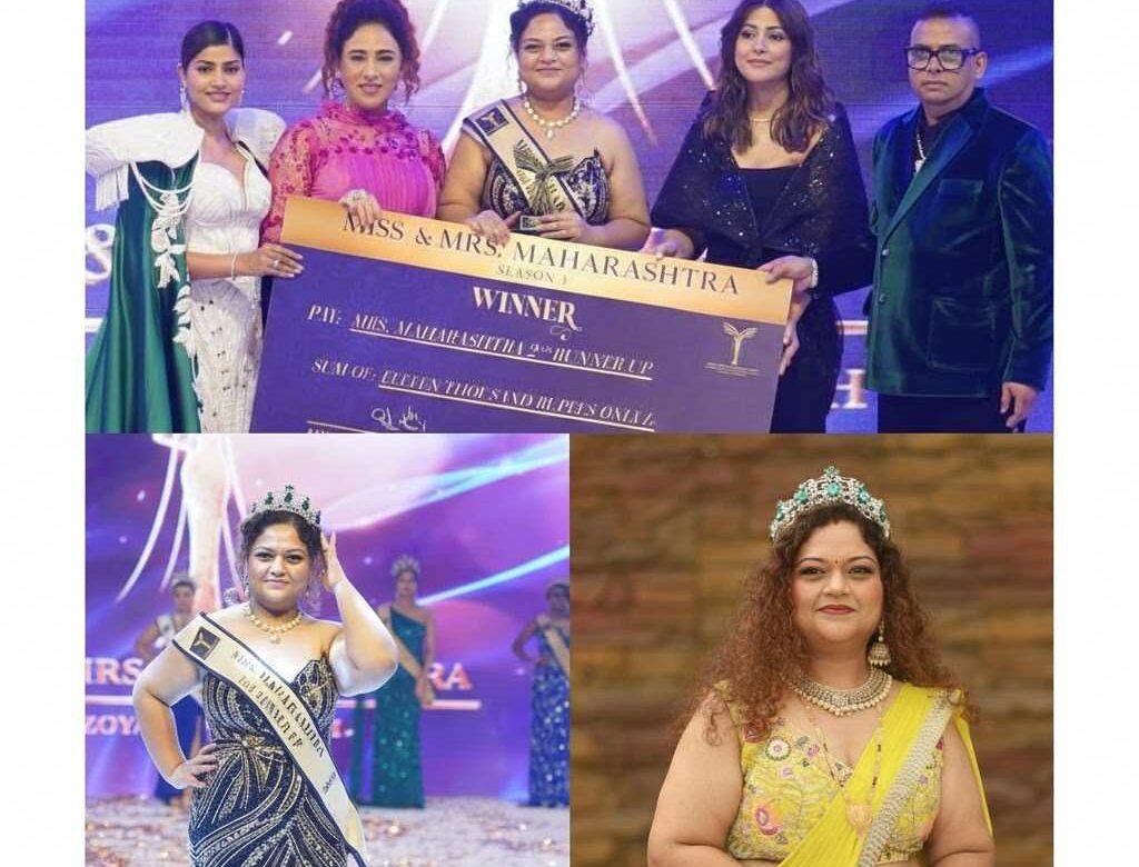 Archana Sachin Kamble wont the title of Mrs. Maharashtra 2nd Runner-At  Miss & Mrs Maharashtra Season 3 pageant.